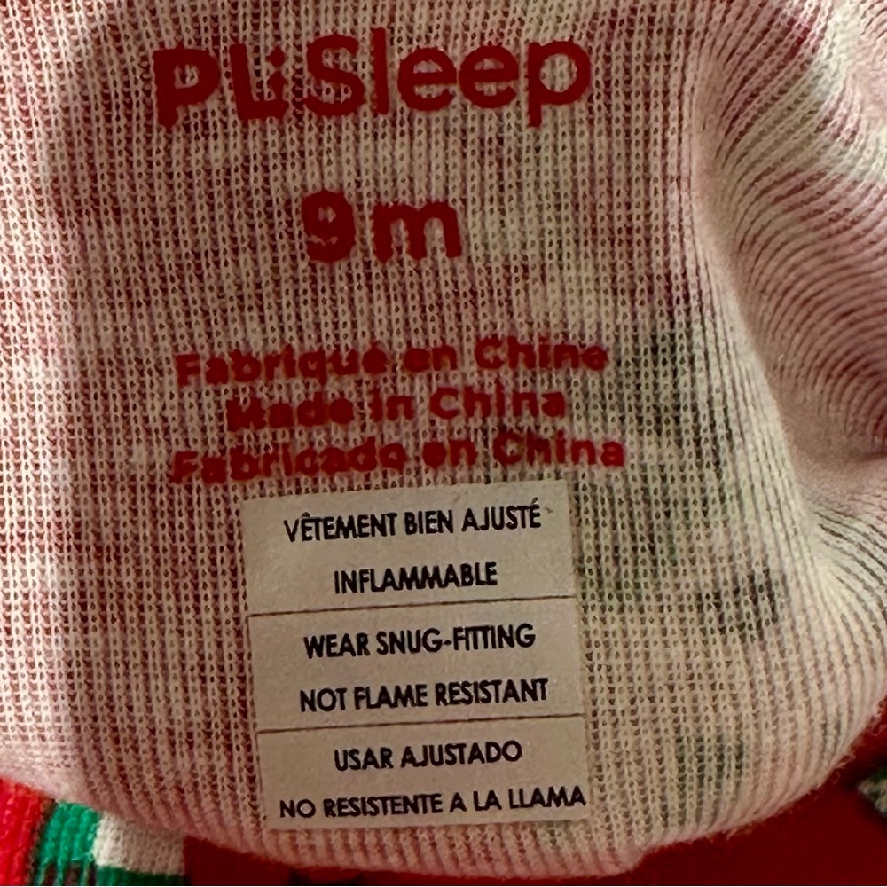 NWT Petit Lem Red Onesie Pajama Holiday Print 2pc Size 9 months - Picture 4 of 12